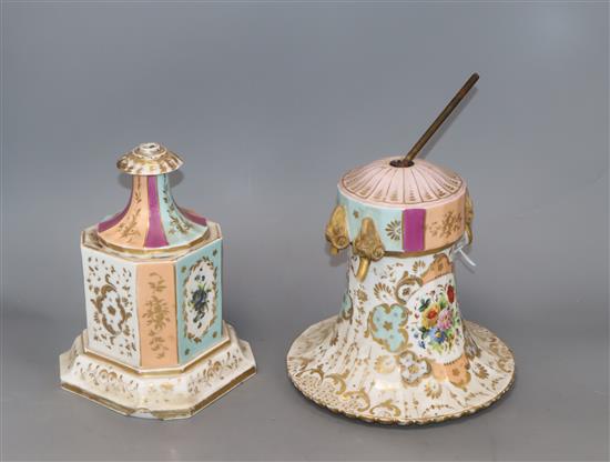 A 19th century Paris porcelain pedestal urn (a.f.)